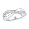 Image 1 : 0.10 CTW Diamond Crossover Ring 10KT White Gold - REF-19M4H