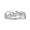 Image 1 : 0.15 CTW Diamond Contour Row Ring 14KT White Gold - REF-20K9W