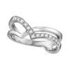 Image 1 : 0.16 CTW Diamond Double Strand Crossover Ring 10KT White Gold - REF-22N4F