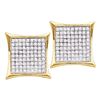 Image 1 : 0.75 CTW Diamond Square Kite Cluster Earrings 10KT Yellow Gold - REF-30M2H