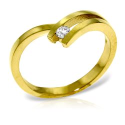 Genuine 0.10 ctw Diamond Anniversary Ring Jewelry 14KT Yellow Gold - REF-54W9Y