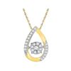 Image 1 : 0.15 CTW Diamond Teardrop Moving Twinkle Cluster Pendant 10KT Yellow Gold - REF-18W2K