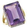 Image 1 : Natural 15.06 ctw amethyst & Diamond Engagement Ring 14K Yellow Gold - REF-81M9H