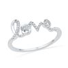 Image 1 : 0.08 CTW Diamond Love Ring 10KT White Gold - REF-12W2K