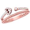 Image 1 : 0.15 CTW Diamond Heart Bisected Stackable Ring 10KT Rose Gold - REF-20Y9X