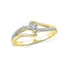 Image 1 : 0.16 CTW Diamond Solitaire Bridal Ring 10KT Yellow Gold - REF-18W2K