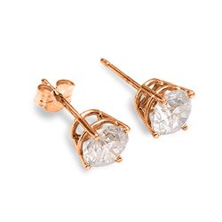 Genuine 0.50 ctw Diamond Anniversary Earrings Jewelry 14KT Rose Gold - REF-100V2W