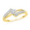 Image 1 : 0.10 CTW Diamond Solitaire Bridal Engagement Ring 10KT Yellow Gold - REF-14Y9X