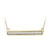 Image 1 : 0.10 CTW Diamond Horizontal Bar Pendant 10KT Yellow Gold - REF-19F4N
