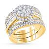 Image 1 : 2.07 CTW Diamond Cluster Bridal Engagement Ring 14KT Yellow Gold - REF-179F9N