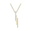 Image 1 : 0.12 CTW Diamond Triple Vertical Bar Pendant 10KT Yellow Gold - REF-12N8F