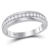 Image 2 : 1.35 CTW His & Hers Diamond Cluster Matching Bridal Ring 10KT White Gold - REF-86M2H