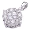 Image 1 : 1 CTW Princess Diamond Soleil Cluster Pendant 14K White Gold - REF-101Y9X