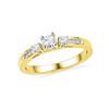 Image 1 : 0.50 CTW Diamond 3-stone Bridal Engagement Ring 10KT Yellow Gold - REF-57Y2X