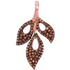 Image 1 : 0.40 CTW Red Color Diamond Triple Leaf Cluster Pendant 10KT Rose Gold - REF-19W4K