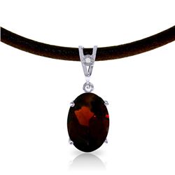 Genuine 7.56 ctw Garnet & Diamond Necklace Jewelry 14KT White Gold - REF-53P8H