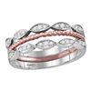 Image 1 : 0.20 CTW Diamond Stackable Rope Ring 10KT Two-tone Gold - REF-34W4K