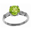 Image 1 : Genuine 1.15 ctw Peridot Ring Jewelry 14KT White Gold - REF-51N4R