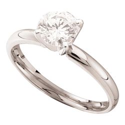 0.25 CTW Diamond Solitaire Bridal Engagement Ring 14KT White Gold - REF-41M2H