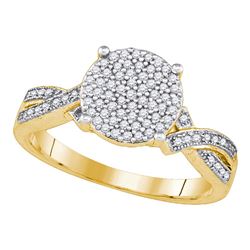 0.28 CTW Diamond Circle Cluster Ring 10KT Yellow Gold - REF-24N2F