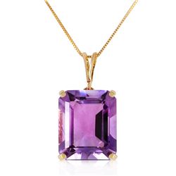 Genuine 6.5 ctw Amethyst Necklace Jewelry 14KT Yellow Gold - REF-35K2V