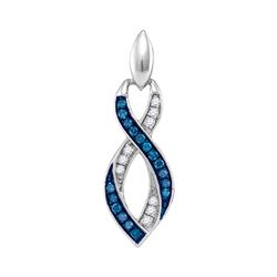 0.20 CTW Blue Color Diamond Infinity Pendant 10KT White Gold - REF-12W2K