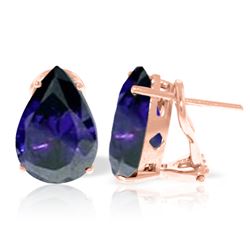 Genuine 9.3 ctw Sapphire Earrings Jewelry 14KT Rose Gold - REF-83K5V