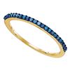 Image 1 : 0.20 CTW Blue Color Diamond Ring 10KT Yellow Gold - REF-10H5M