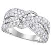 Image 1 : 1.51 CTW Pave-set Diamond Crossover Strand Ring 14KT White Gold - REF-139Y5X