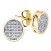 Image 1 : 0.05 CTW Diamond Circle Cluster Earrings 10KT Yellow Gold - REF-8M9H