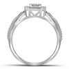 Image 2 : 0.10 CTW Diamond Square Cluster Tapered Shank Ring 10KT White Gold - REF-18W2K