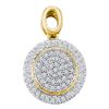 Image 1 : 0.25 CTW Diamond Circle Cluster Pendant 10KT Yellow Gold - REF-22H4M