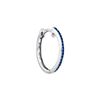 Image 2 : 0.10 CTW Blue Color Diamond Slender Unique Hoop Earrings 10KT White Gold - REF-12W2K