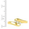 Image 2 : 0.12 CTW Diamond 3-stone Promise Bridal Ring 10KT Yellow Gold - REF-22M4H