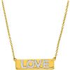 Image 1 : 0.12 CTW Diamond Love Bar Pendant 10KT Yellow Gold - REF-30N2F