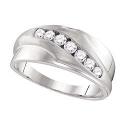 0.50 CTW Mens Diamond Wedding Ring 10KT White Gold - REF-59W9K