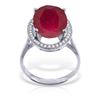 Image 1 : Genuine 7.93 ctw Ruby & Diamond Ring Jewelry 14KT White Gold - REF-124X2M