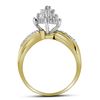 Image 2 : 0.50 CTW Diamond Cluster Ring 10KT Yellow Gold - REF-30M2H