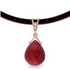 Image 1 : Genuine 8.01 ctw Ruby & Diamond Necklace Jewelry 14KT Rose Gold - REF-59Y9F