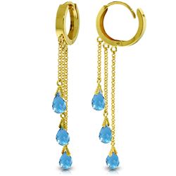 Genuine 4.8 ctw Blue Topaz Earrings Jewelry 14KT Yellow Gold - REF-64A4K