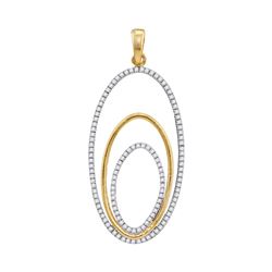 0.35 CTW Diamond Triple Nested Oval Pendant 10KT Yellow Gold - REF-36H2M