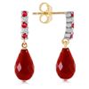 Image 1 : Genuine 6.9 ctw Ruby & Diamond Earrings Jewelry 14KT Yellow Gold - REF-35N2R