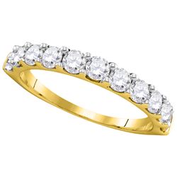 1 CTW Pave-set Diamond Wedding Ring 14KT Yellow Gold - REF-89F9N