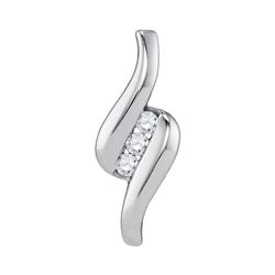 0.15 CTW Diamond 3-stone Pendant 10KT White Gold - REF-16X4Y