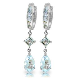 Genuine 5.62 ctw Aquamarine Earrings Jewelry 14KT White Gold - REF-76H2X