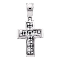 0.10 CTW Diamond Small Cross Pendant 10KT White Gold - REF-10X5Y