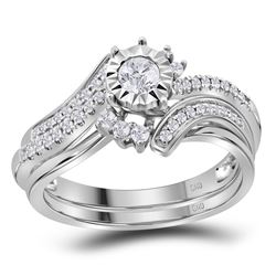 0.38 CTW Diamond Bridal Wedding Engagement Ring 14KT White Gold - REF-75K2W