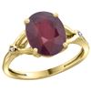 Image 1 : Natural 3.65 ctw Ruby & Diamond Engagement Ring 10K Yellow Gold - REF-29Z7Y