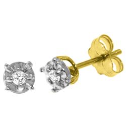 Genuine 0.06 ctw Diamond Anniversary Earrings Jewelry 14KT Yellow Gold - REF-24T3A