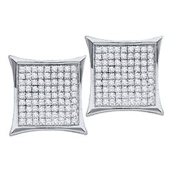 0.23 CTW Diamond Square Cluster Earrings 10KT White Gold - REF-10W5K